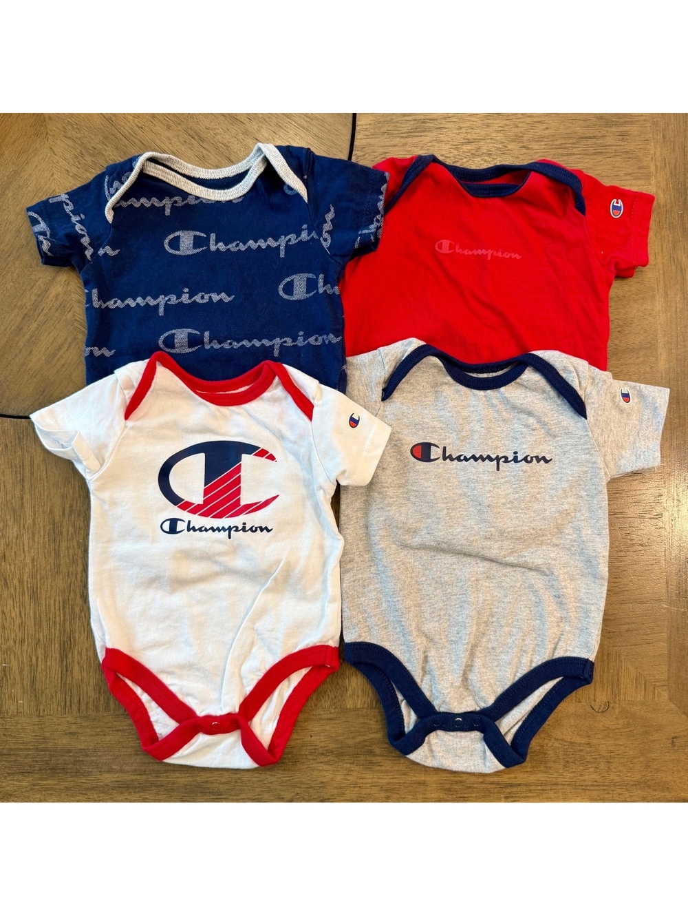 Set of 4 Champion Baby Bodysuits Size 6M